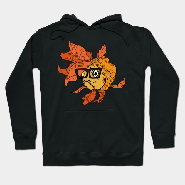 Hipster Goldfish Hoodie by artfulfreddy